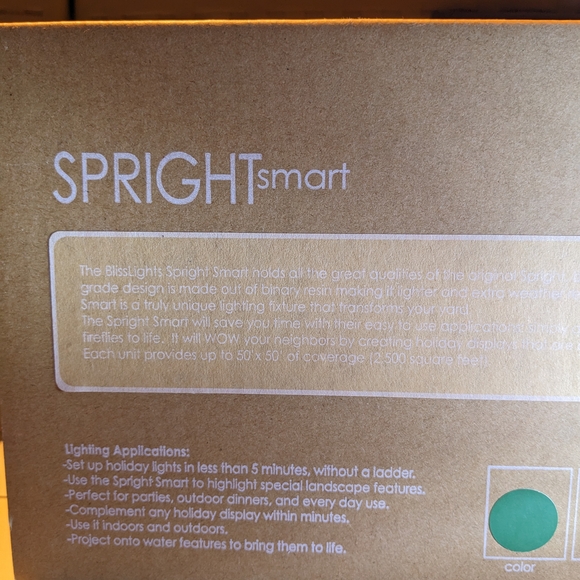 Blisslights Green Outdoor Indoor Spright Smart Motion LED Laser Light NIB - Picture 4 of 9